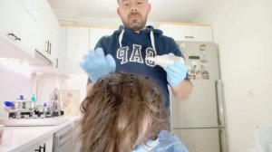 EŞİM SAÇIMI BOYUYOR 2 / LOREAL PARİS KARAMEL KAHVE BOYAMA 6.32 #evdesaçboyama #karamelkahve