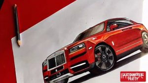 Rolls royce SUV realistic drawing | Cullinan | #sketchmakrpratsy #Pratham_draws