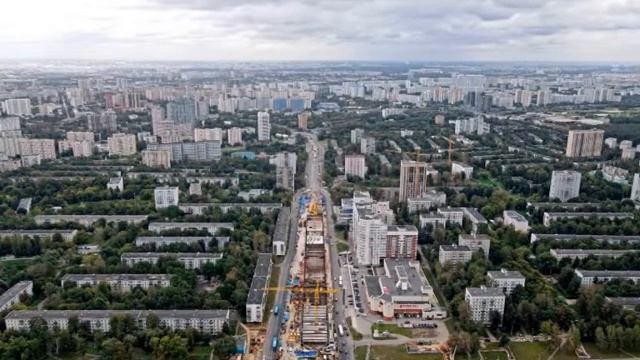 Строительство станции метро «Зюзино» БКЛ. С. Собянин, А. Бочкарев