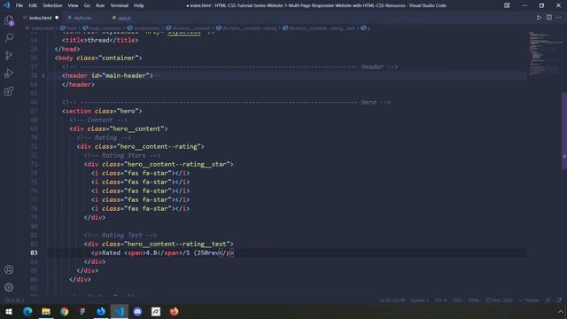 HTML-CSS Tutorial Lesson 104: Coding the Hero Section (Website #1 part-16) смотреть онлайн