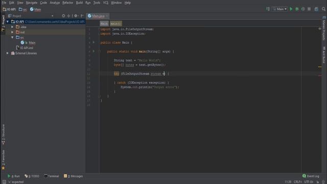 #5 Запись в файл через байтовый поток / Java IO / Source Code ⚠️ Deprecated