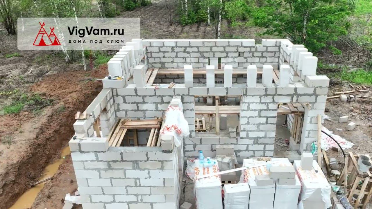 Строительство дома из газобетонных блоков под Клином.