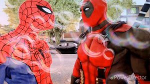 Фото детпула и человека паука.