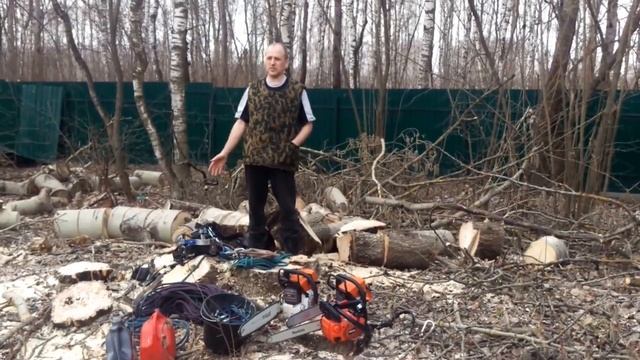 Спил деревьев на дачном участке в Московской области смотреть онлайн