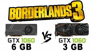 GTX 1060 6 Гб vs 3 Гб (GTX 1066 vs GTX 1063) в Borderlands 3