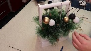DIY ?Новогодняя композиция в деревянном ящике???            Christmas composition!