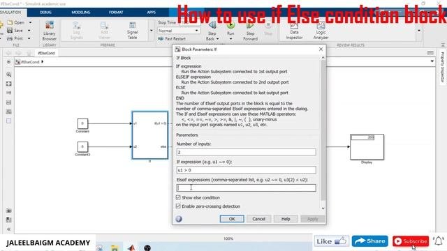How To Use If Else Condition Block, If Action Block And Merge Block In MATLAB/Simulink With Example