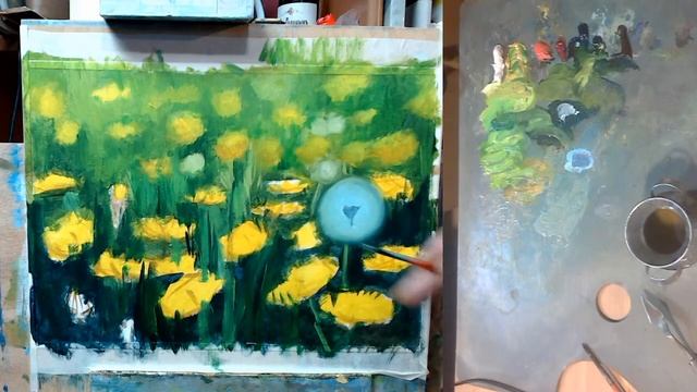 Желтые одуванчики