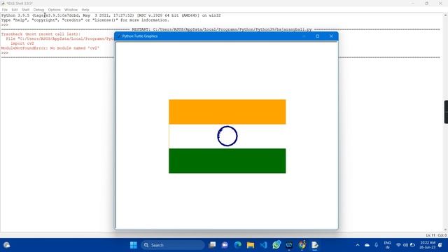 Title:"Creating the Indian Flag Using Python Turtle - Step-by-Step Tutorial"