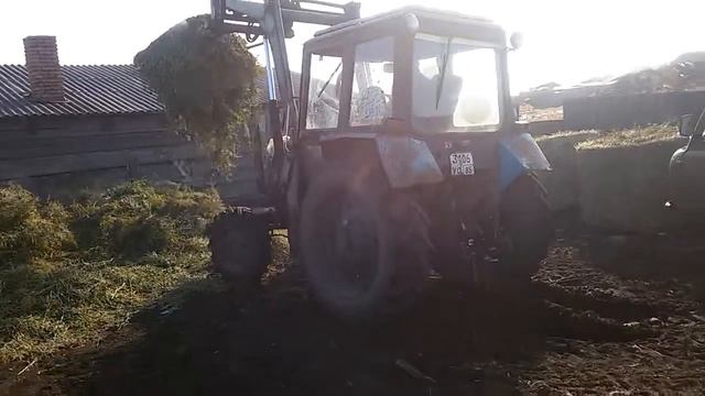 Погрузка разгрузка зеленки. Или как я трибушил сено вилами. смотреть онлайн