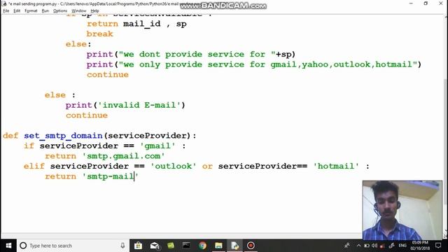 modification in e-mail sending program || multiple service provider || in same program