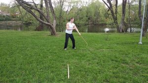 работа с оружием в айкидо. 31 дзё ката. Вид сбоку