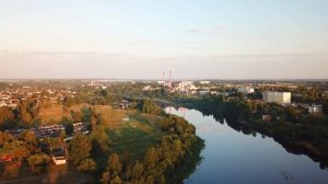 Раннее утро. Витебск и река Западная Двина.