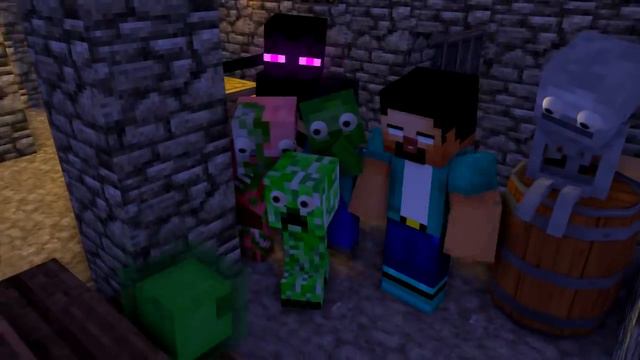 Monster School vs GRANNY 3 nightmares of house horror SLAPPY Herobrine : Minecraft Animation. смотреть онлайн