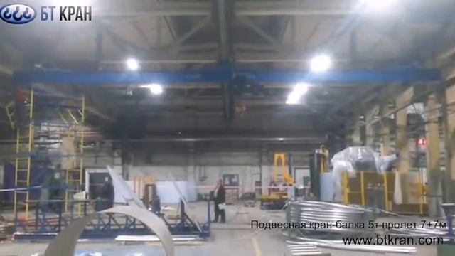 Подвесная двухпролетная кран-балка 5т пролет 7+7м смотреть онлайн