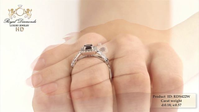 Diamantringe - RDS422W - 18kt Weissgold Cluster Ring mit einem Smaragd-Schliff Saphir und Brillante смотреть онлайн