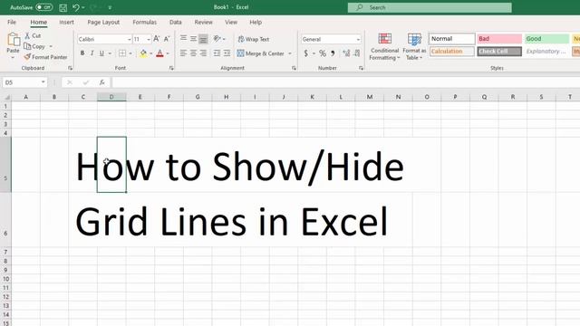 How to Show/Hide Grid Lines in Excel - Grids Not Showing Up in Excel Worksheet - NO ADS смотреть онлайн