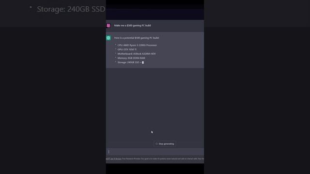 Using Chat GPT AI to make PC build