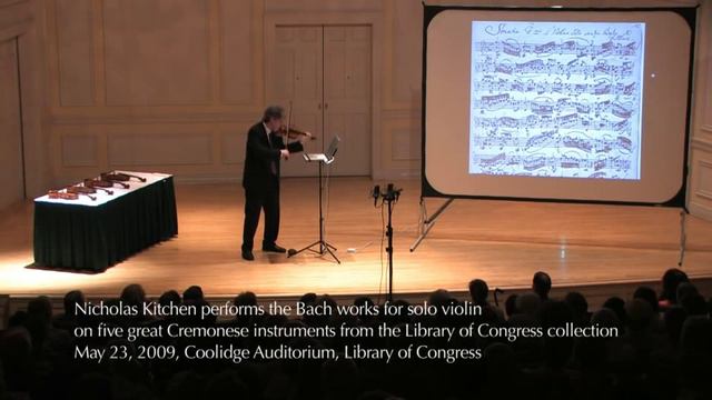 Nicholas Kitchen Bach BWV 1001 I Adagio Goldberg Guarneri del Gesù Library of Congress смотреть онлайн