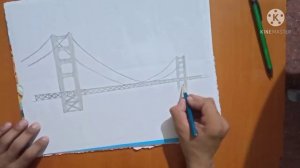 3D Drawing of suspension bridge