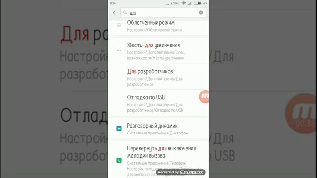 Как включить параметры разработка