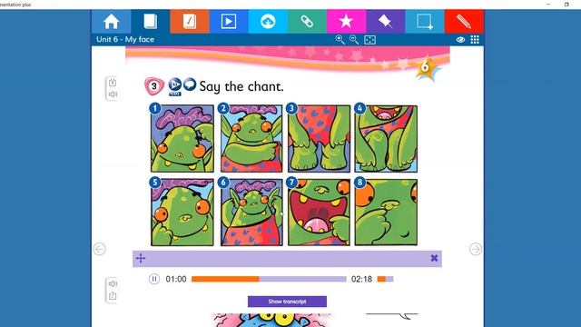 Kid's Box 1 Unit 6 Chant: My face and body