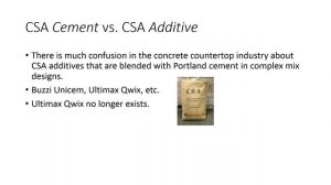 How to Use CSA Cements for Rapid Production of Concrete Countertops