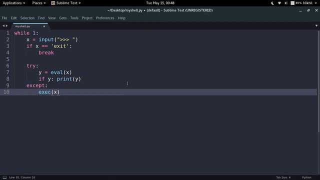 Creating a simple Python Interactive Shell смотреть онлайн