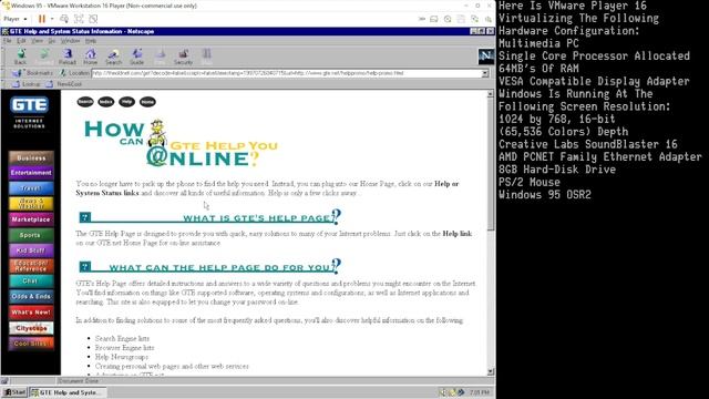 Netscape On Windows 95 (VMware Player 16) смотреть онлайн