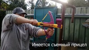 Арбалет полуавтоматический шестизарядный изготовлен из пластика при помощи 3D печати на принтере.