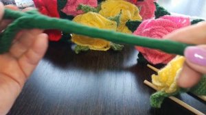 Шикарный букет # из вязаных роз#
