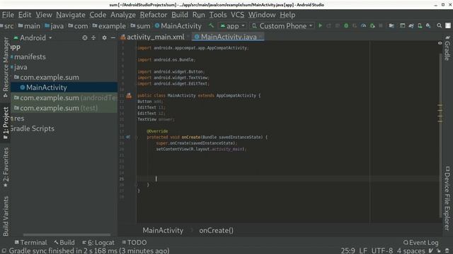 Sum of two numbers | Android Studio | My first app смотреть онлайн