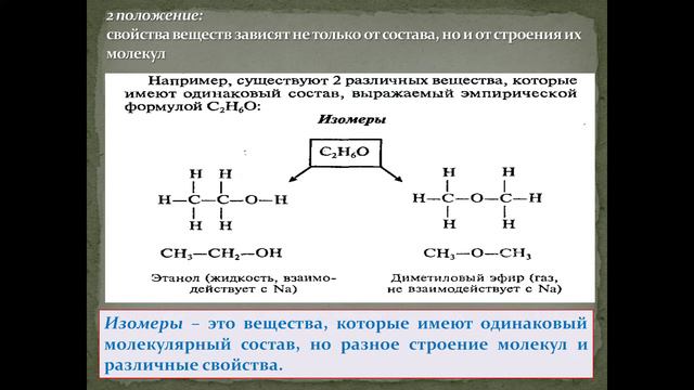 Первоначальные представления об органических веществах