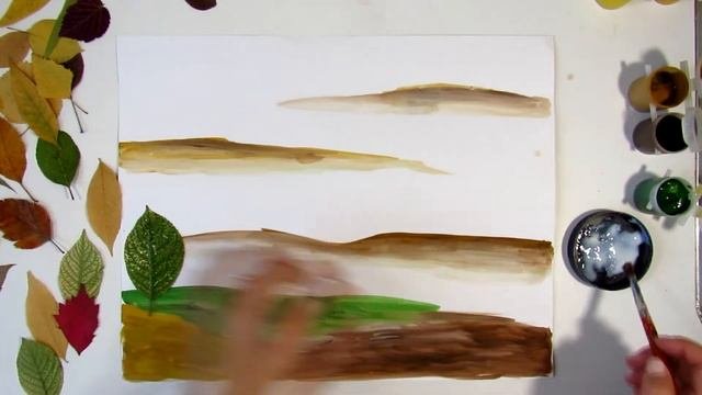 Простая аппликация из листьев для детей
