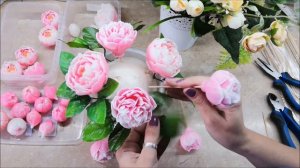 Мыловарение. Собираем букет пионов из мыла