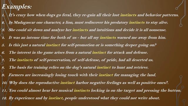 Instinct Meaning with Examples смотреть онлайн