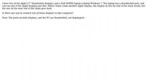 Apple: Connecting dual 27" Apple thunderbolt displays to PC