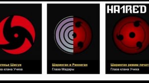 Все глаза из аниме Наруто