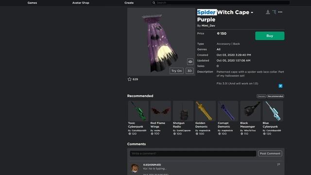 Wyrm Skeleton & Spider Witch Cape - Red | Roblox смотреть онлайн