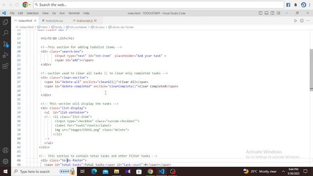 TODOLIST APP Using Vanila Javascript- coding ninjas skill test