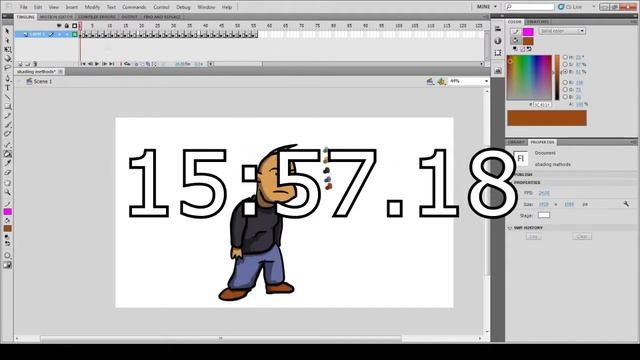 Brush Tool vs Pencil Tool: Flash Shading Methods смотреть онлайн