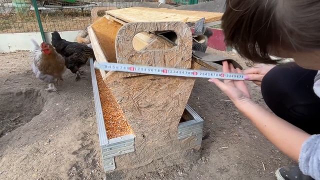 Все просят размеры моих всех бункерных кормушек для кур несушек