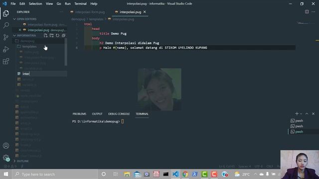 #36. Interpolasi di dalam Pug Node.js
