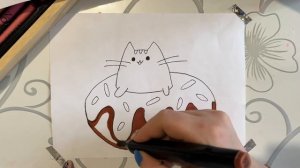 КАК НАРИСОВАТЬ КОТИКА В ПОНЧИКЕ / Шаг за шагом