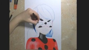 Как нарисовать Леди Баг цветными карандашами | How to draw a Lady Bug with colored pencils