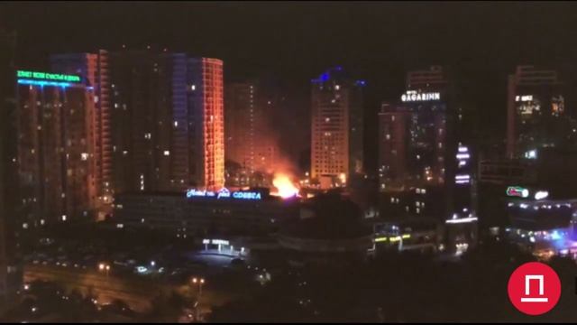 На Гагаринском плато – масштабный пожар смотреть онлайн