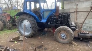 Поставил кабину, собрал трактор. Первый запуск мтз-80