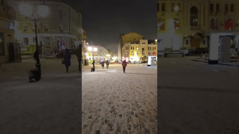 Москва.Начало снегопада.