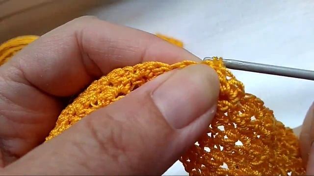 Двусторонний узор крючком "Ракушки"