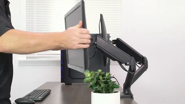 STAND-V002OU Pneumatic Arm Dual Monitor Desk Mount with USB by VIVO смотреть онлайн